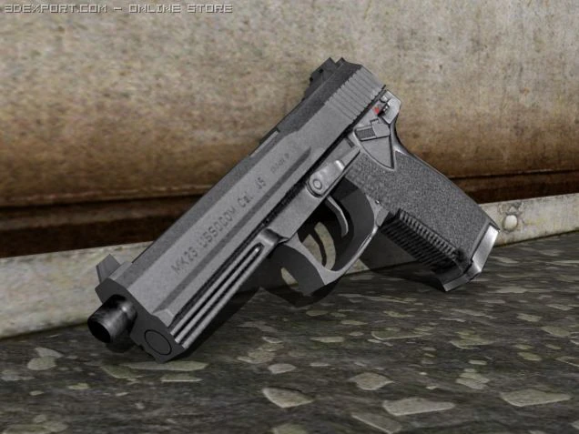 heckler koch mk23 3D Model .c4d .max .obj .3ds .fbx .stl .blend