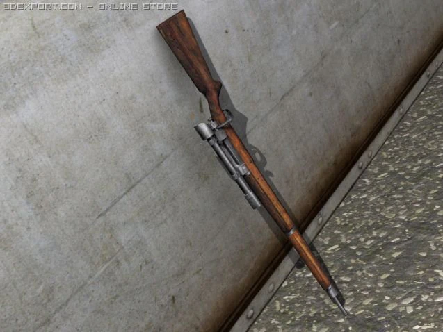 sniper rifle 3D Model .c4d .max .obj .3ds .fbx .stl .blend 