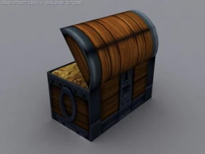gold coins treasure chest 3D Model