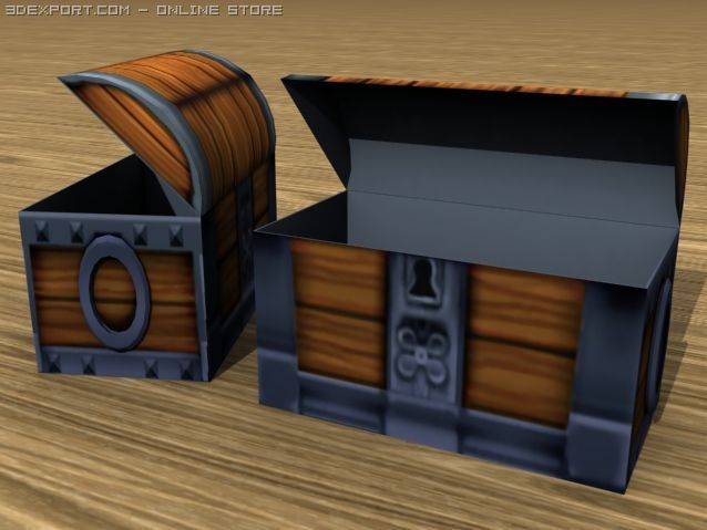 empty treasure chest Modelo 3D .c4d .max .obj .3ds .fbx .stl .blend 