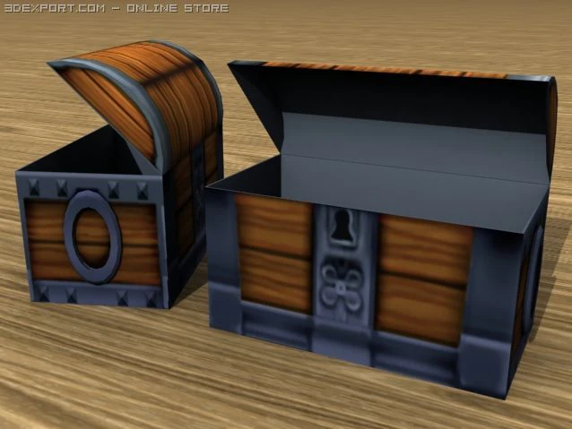 empty treasure chest 3D Model .c4d .max .obj .3ds .fbx .stl .blend 
