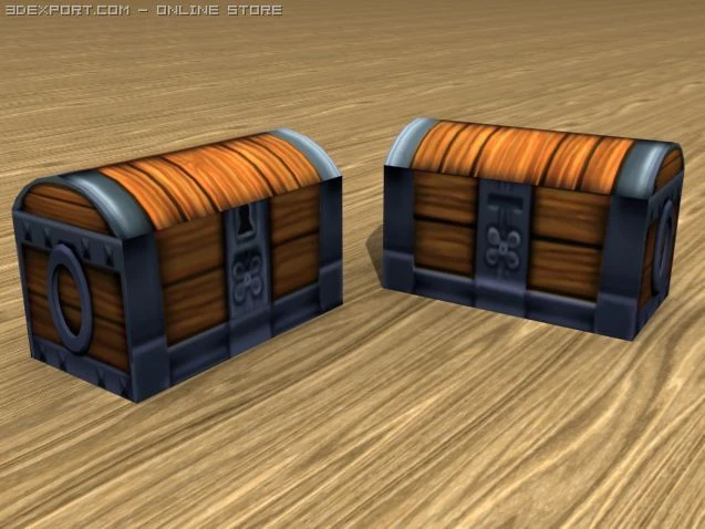 treasure chest 3D Model .c4d .max .obj .3ds .fbx .stl .blend 