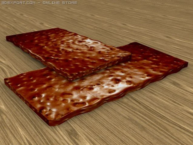 dark chocolate bar 3D Model .c4d .max .obj .3ds .fbx .stl .blend 
