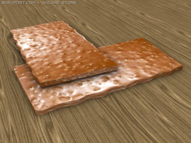 chocolate bar 3D Model .c4d .max .obj .3ds .fbx .stl .blend 