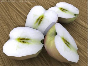 setengah apel Model 3D