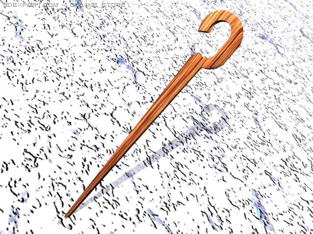 wooden staff 3Dモデル .c4d .max .obj .3ds .fbx .stl .blend