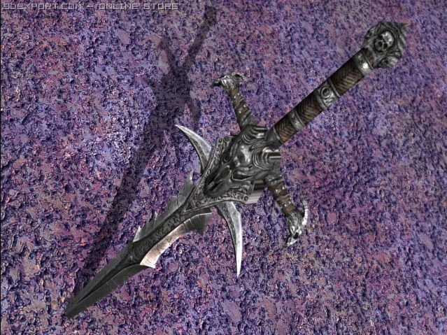 demonic sword 3D Model .c4d .max .obj .3ds .fbx .stl .blend 