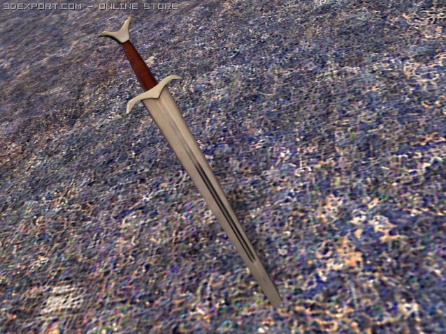 holy sword 3D Model .c4d .max .obj .3ds .fbx .stl .blend 