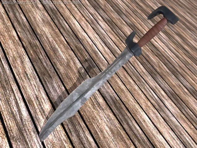 pirate sword 3D Model .c4d .max .obj .3ds .fbx .stl .blend 