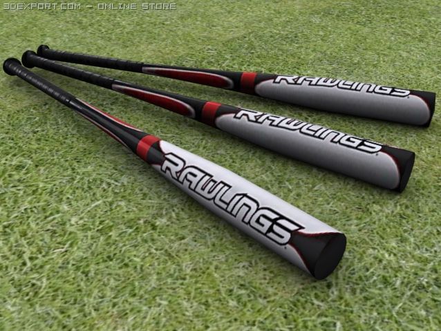aluminum baseball bat 3D Model .c4d .max .obj .3ds .fbx .stl .blend 