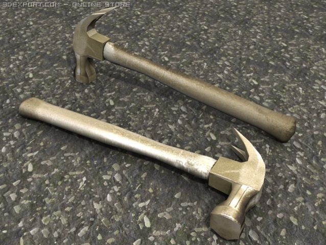 bronze hammer Model 3D .c4d .max .obj .3ds .fbx .stl .blend 