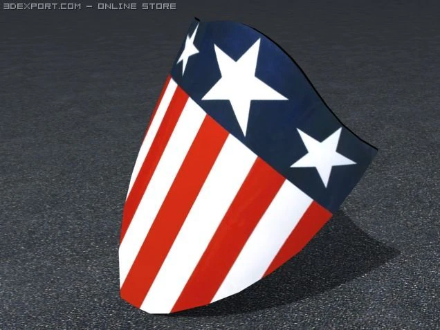 classic captain america shield 3D Model .c4d .max .obj .3ds .fbx .stl .blend 