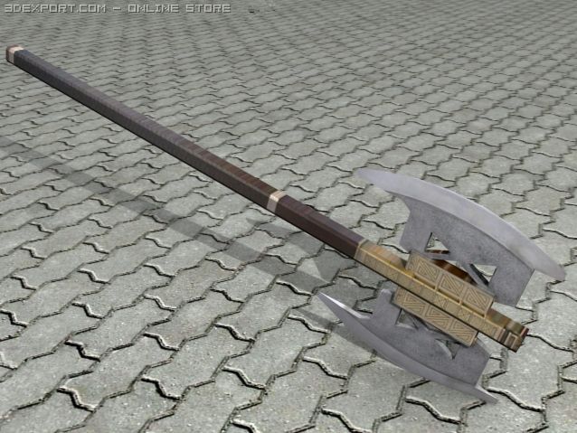 battle axe of gimli 3Dモデル .c4d .max .obj .3ds .fbx .stl .blend 