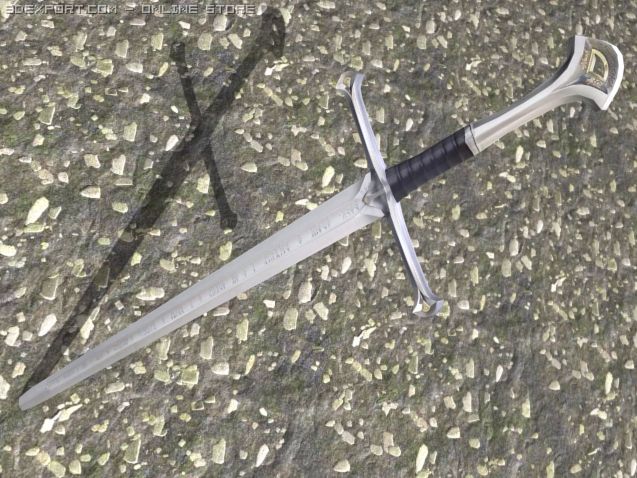 anduril sword Model 3D .c4d .max .obj .3ds .fbx .stl .blend 
