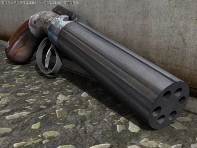 ethan allen six shooter 3D Model .c4d .max .obj .3ds .fbx .stl .blend 