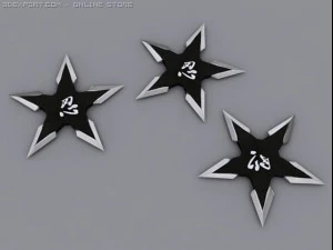 F&uuml;nf-Punkte-Ninja-Stern 3D Modell