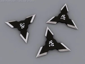 three point ninja star 3D Model