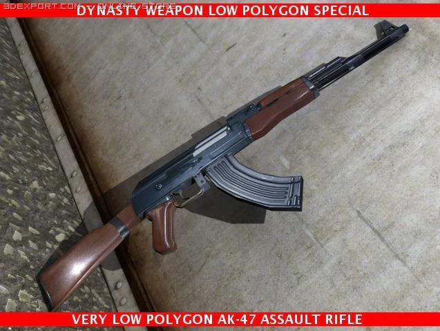 special ak47 assault rifle 3D Model .c4d .max .obj .3ds .fbx .stl .blend