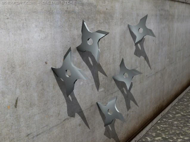 ninja star 3D Model .c4d .max .obj .3ds .fbx .stl .blend 