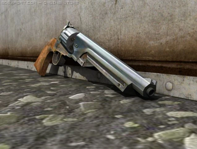 percussion revolver 3D Model .c4d .max .obj .3ds .fbx .stl .blend 