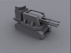 hog artillery tank Modelo 3D