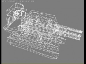 hog artillery tank Modelo 3D