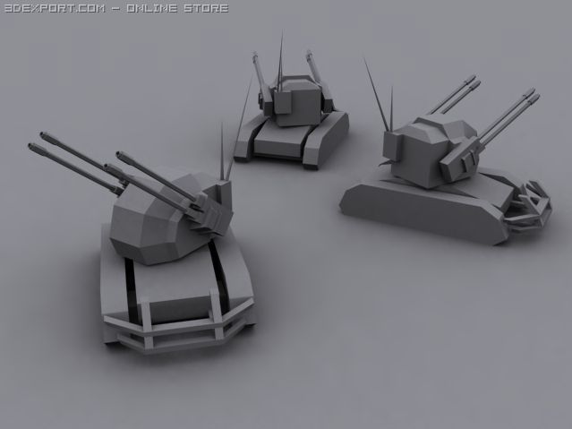 ocelot antiair tank 3D Модель .c4d .max .obj .3ds .fbx .stl .blend 
