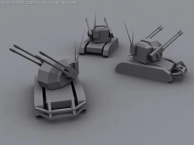 ocelot antiair tank 3D Model .c4d .max .obj .3ds .fbx .stl .blend 
