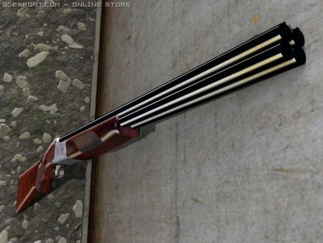 fusil de chasse quadruple Modèle 3D .c4d .max .obj .3ds .fbx .stl .blend 