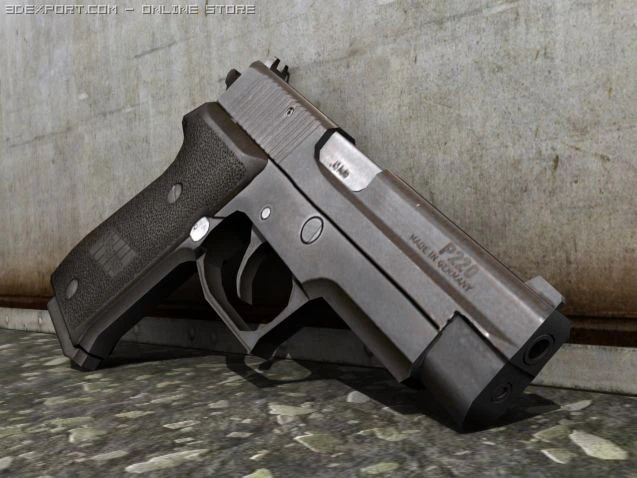 sig sauer p220 3D Model .c4d .max .obj .3ds .fbx .stl .blend