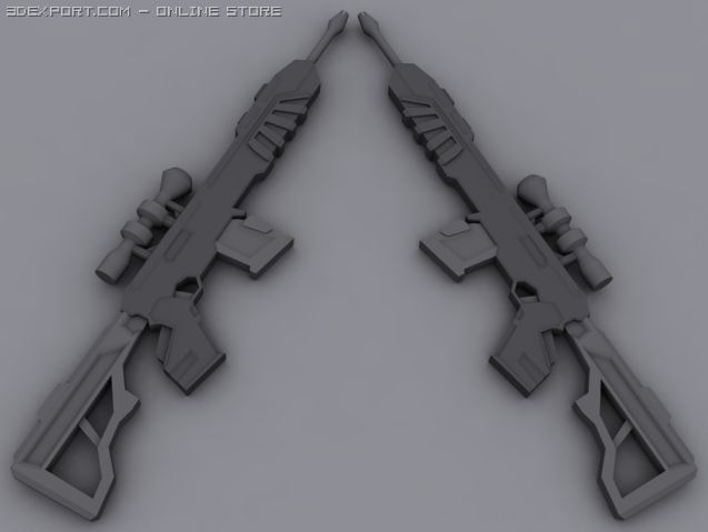 sniper 3D 模型 .c4d .max .obj .3ds .fbx .stl .blend 