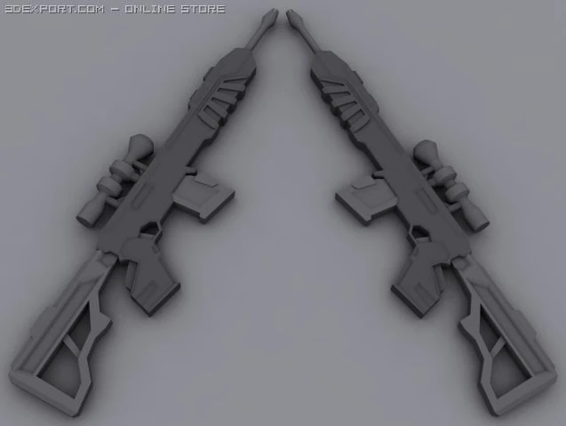 sniper 3D Model .c4d .max .obj .3ds .fbx .stl .blend