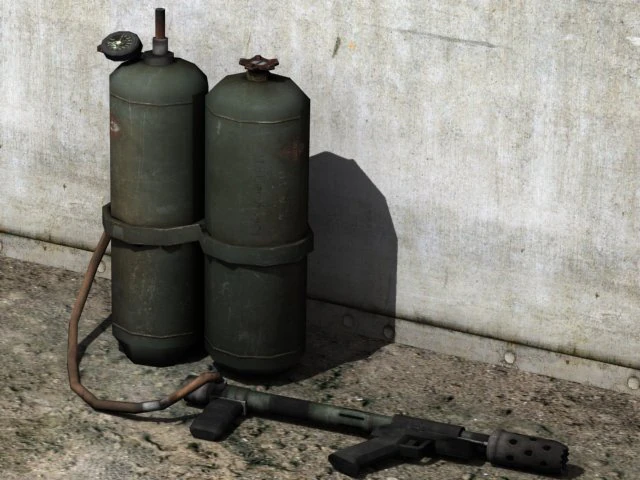 flamethrower 3D Model .c4d .max .obj .3ds .fbx .stl .blend 