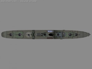 hms onslow battleship Modelo 3D