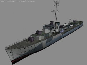 hms onslow battleship Modelo 3D