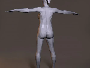 low poly base model female 3D Model