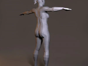 low poly base model female 3D Model