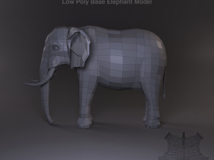 low poly base elephant model 3D-Modell