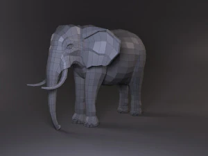 low poly base elephant model 3D Model
