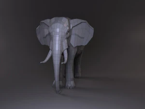 low poly base elephant model 3D Model