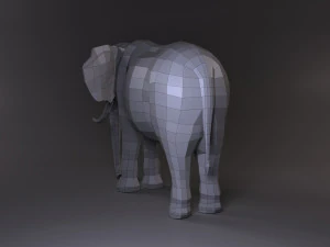 low poly base elephant model 3D Model