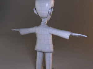 low poly base model boy 3D Model