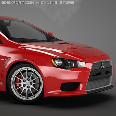 mitsubishi lancer evo x 3Dモデル .c4d .max .obj .3ds .fbx .stl .blend 