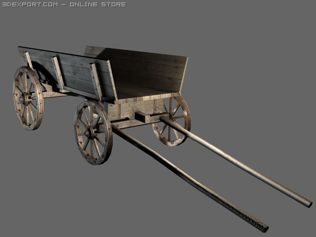 medieval wagon 3D 모델 .c4d .max .obj .3ds .fbx .stl .blend 