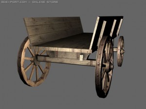 medieval wagon 3D 모델