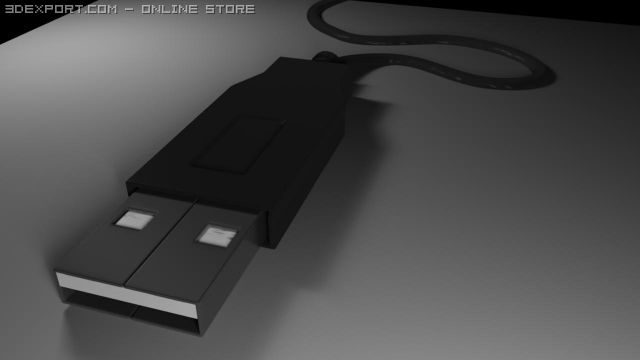 male usb port connector 3D Model .c4d .max .obj .3ds .fbx .stl .blend 