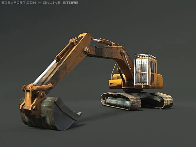 excavator 3D Model .c4d .max .obj .3ds .fbx .stl .blend 