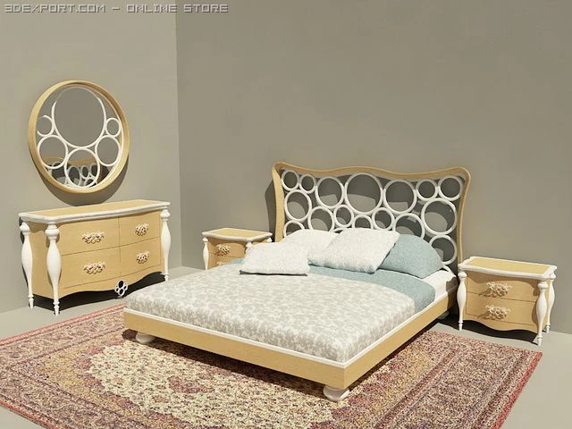 bedroom suite from mobilfresno fabric 3D Model .c4d .max .obj .3ds .fbx .stl .blend 