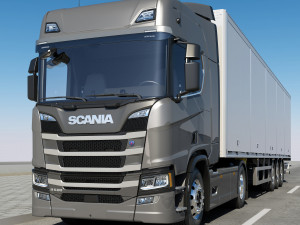 truck r 500 with trailer 3D-Modell