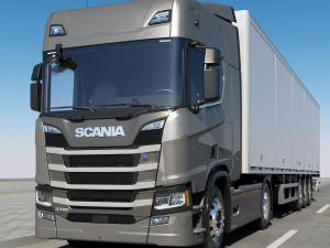 truck r 500 with trailer Modèle 3D